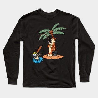 Calvin and Hobbes Fishing Long Sleeve T-Shirt